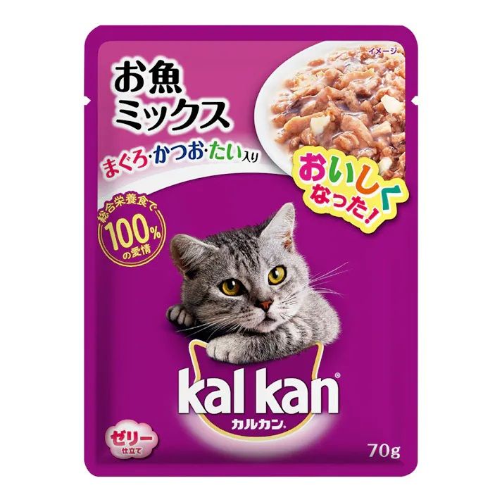 同梱不可 160個セット マースジャパンリミテッド カルカンパウチお魚ミックスまぐろ かつお たい入り70g