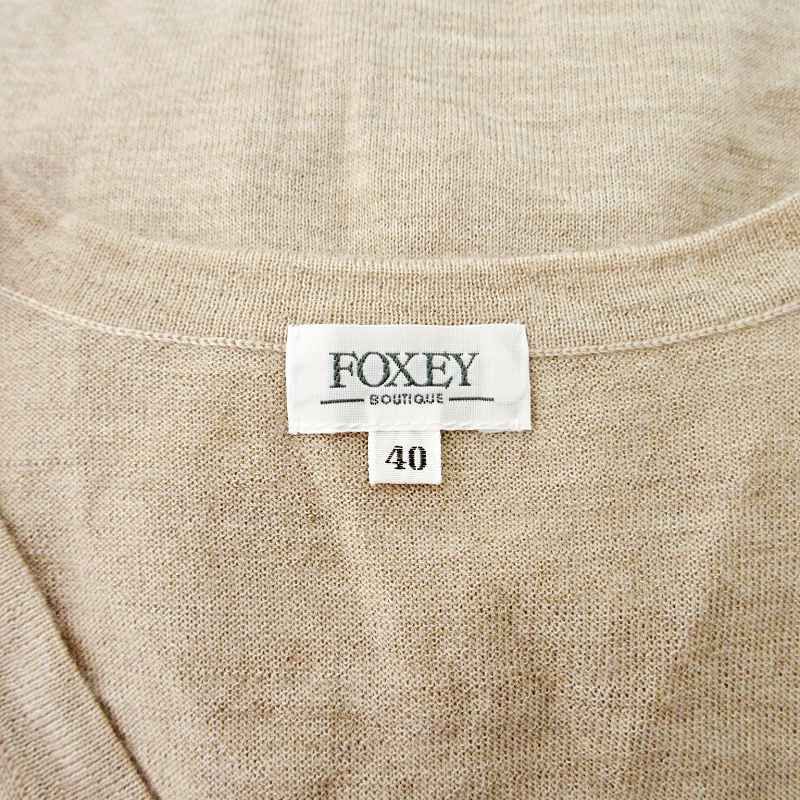 フォクシー　カシミヤニット　40 美品 フォクシー／カシミヤリブニットTシャツ 40 M サマーニット