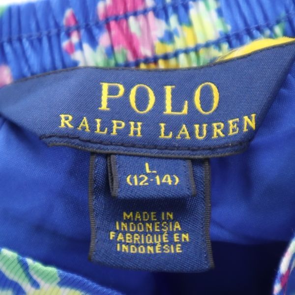 ポロラルフローレン 花柄 ミニスカート L（12-14） ブルー系 POLO RALPH LAUREN キッズ 【中古】 【221214】