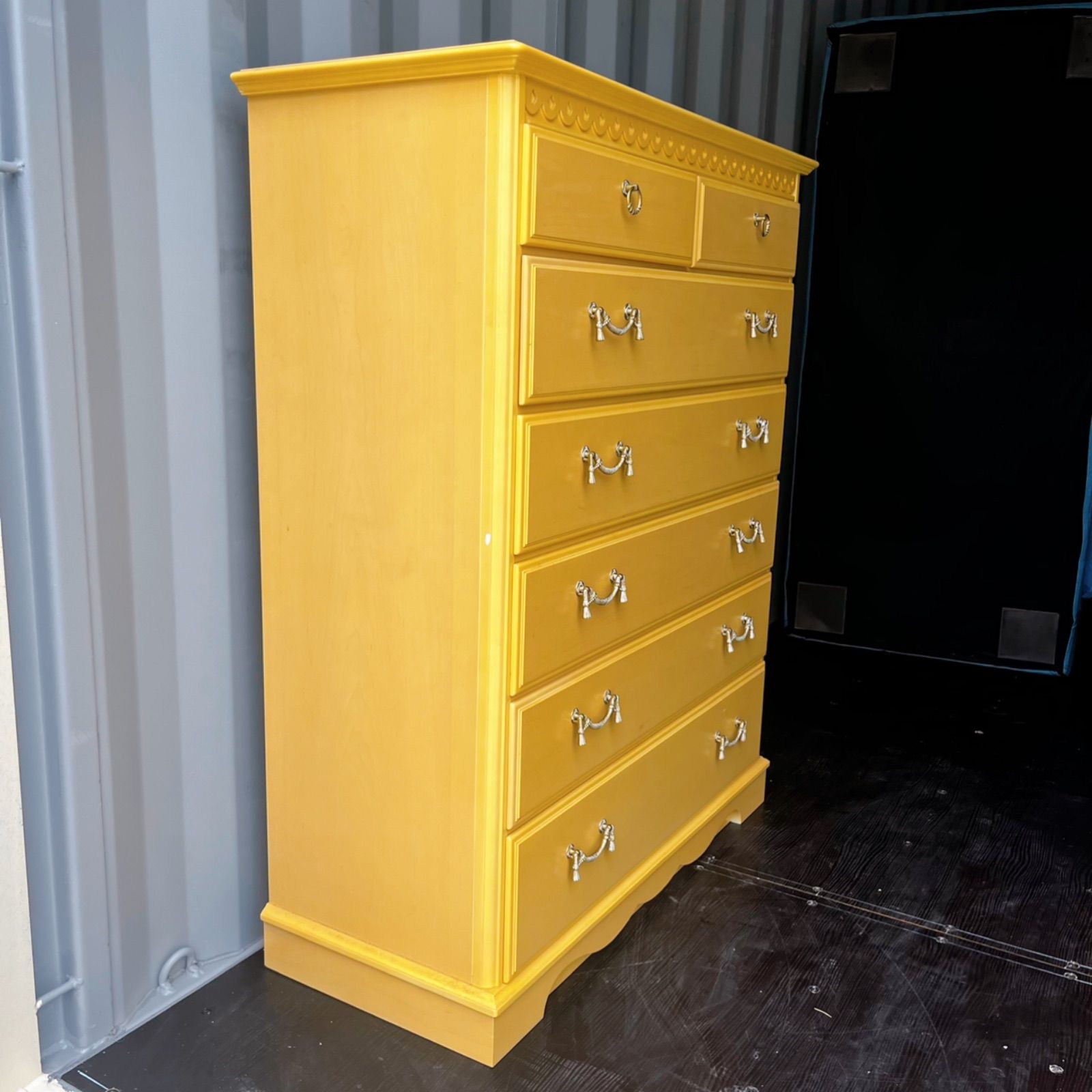 取付無料！大塚家具 マリアンディール アンティーク姫系6段イエローキャビネット✨ 取付無料！大塚家具 マリアンディール アンティーク姫系6段イエロー