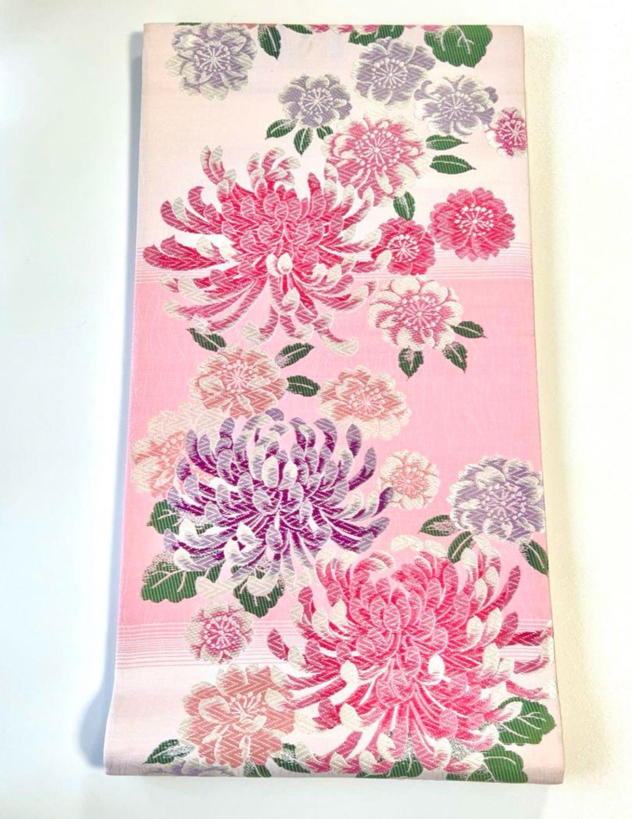 美品 振袖 桜柄 紫色刺繍入り 藤色 レース 薄紫 成人式 振袖