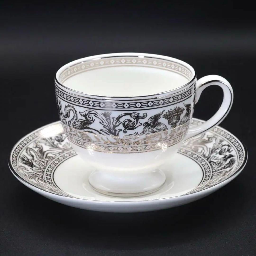 ウエッジウッド フロレンティーン プラチナ　カップ&ソーサー ウエッジウッド フロレンティーン プラチナ カップ&ソーサー 【公式通販】