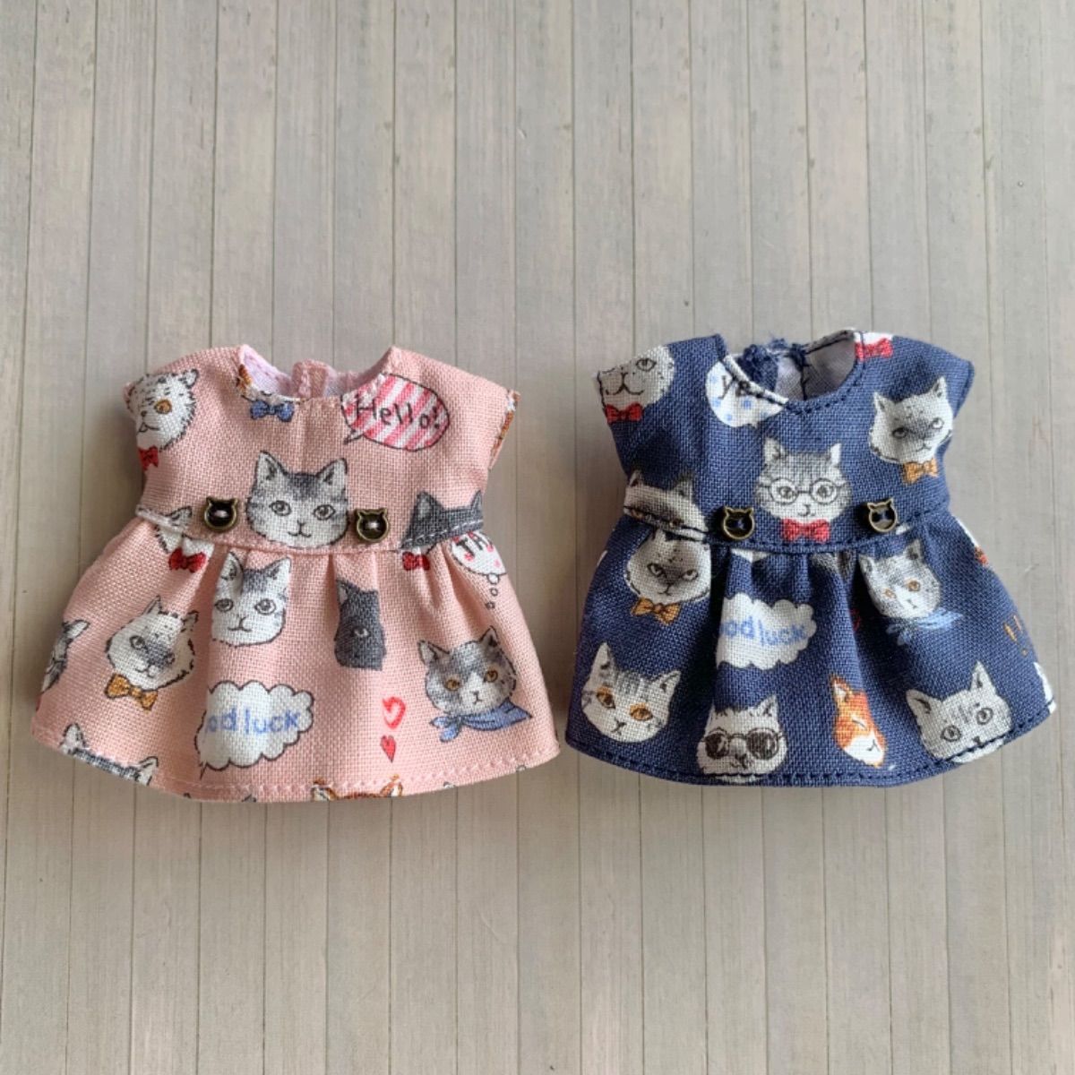 リカちゃん ミキちゃんマキちゃん 服 2着セット ねこ柄