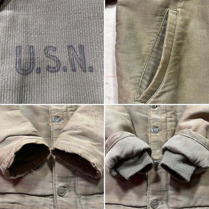 U.S.NAVY 40's N-1 デッキジャケット 初期型 太畝ピケ - メルカリ