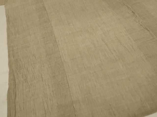 平和屋着物 夏物 男性 小千谷ちぢみ 色無地 枯色 麻 jd