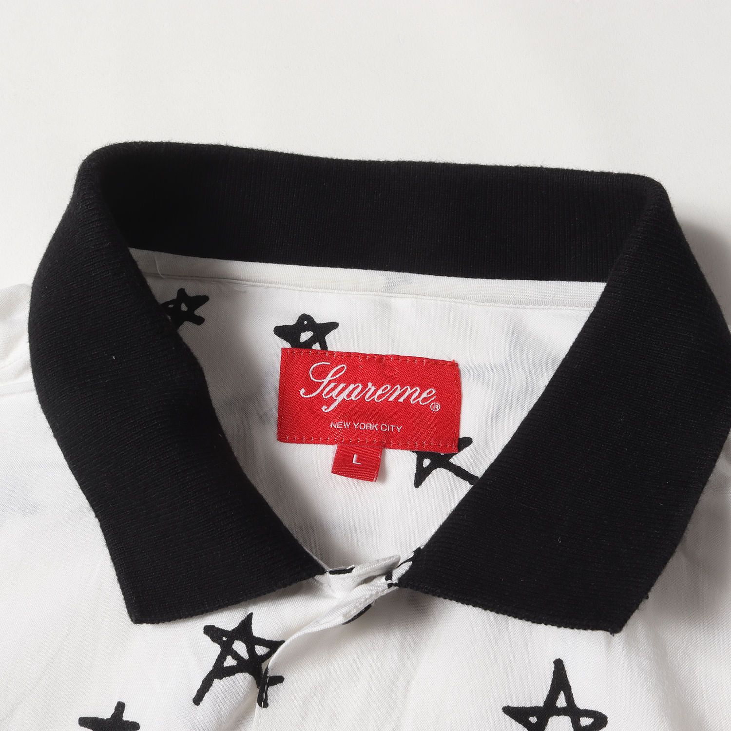 シュプリーム レーヨン シャツ ポロ supreme L デビル 手書き 星 シュプリーム レーヨン シャツ ポロ supreme L デビル 手書き 星