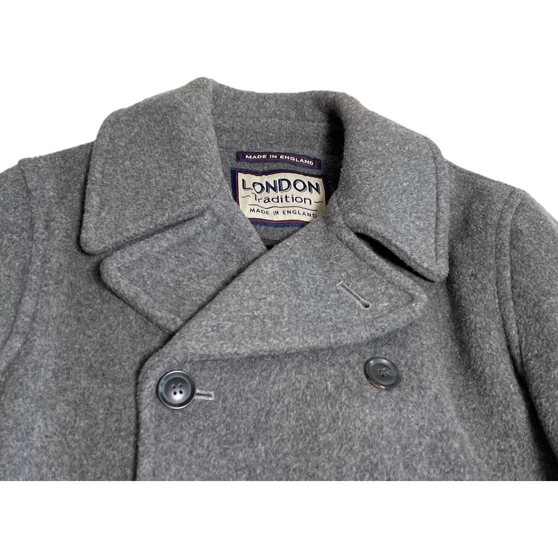 MADE IN ENGLAND製 LONDON Tradition ウールPコート グレー 38サイズ