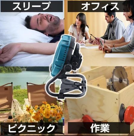 携帯扇風機 卓上扇風機 12インチ充電式 キャンプ アウトドア扇風機 マキタ18Vバッテリー対応 ポータブル充電式ファン 風量調節 手持ち 卓上