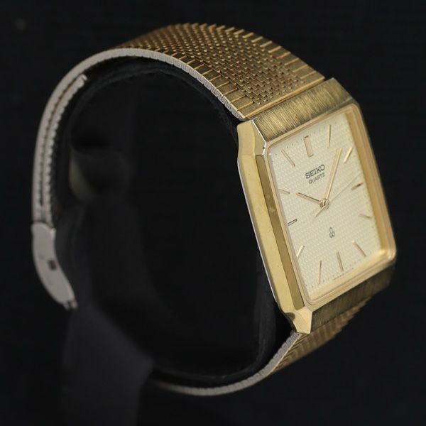 【稼働品】SEIKO Qz 6030-5340 スクエア ゴールド クォーツ セイコー 6030-5340 QZ ゴールド文字盤 メンズ腕時計 KRH