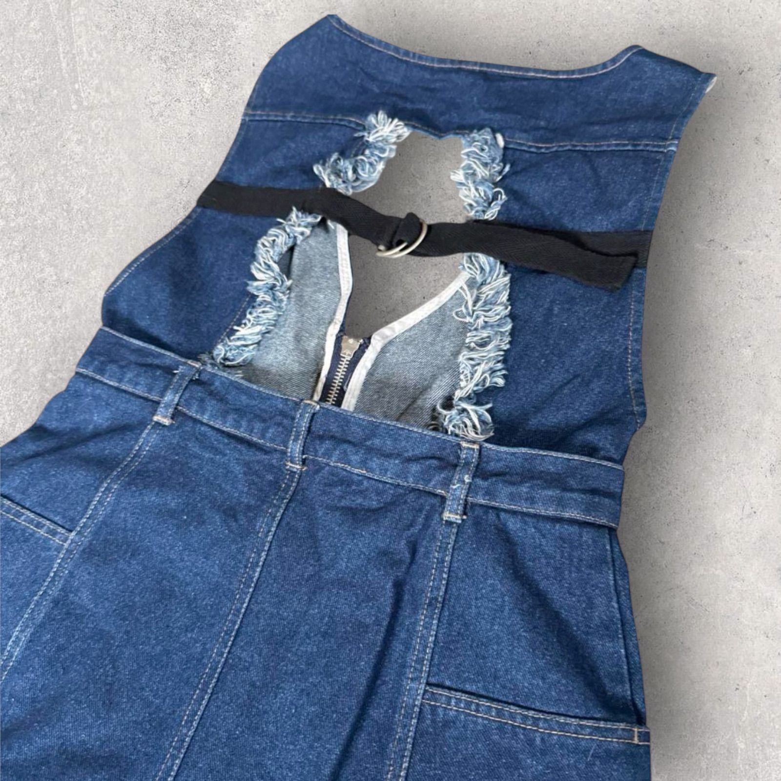 フロントジップデニムジャンパースカート