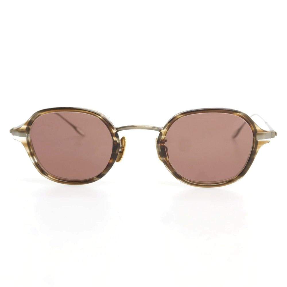 ユウイチ トヤマ YUICHI TOYAMA U-131 F.Marianne チタン サングラス クリアブラウンxアンティークゴールド サイズ44□24 145 メンズ