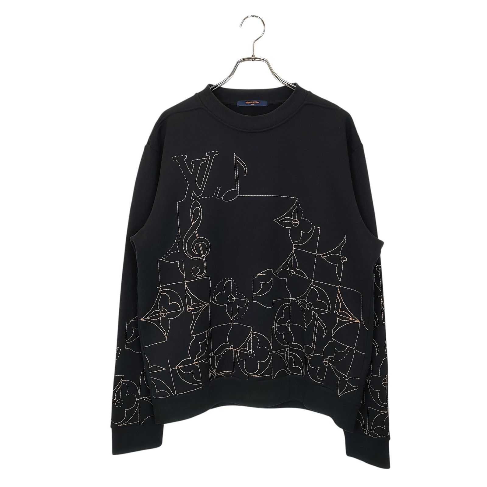 ルイヴィトン　スウェット　ミュージックライン エンブロイダード LOUIS VUITTON ルイ・ヴィトン 23SS LV ミュージックライン