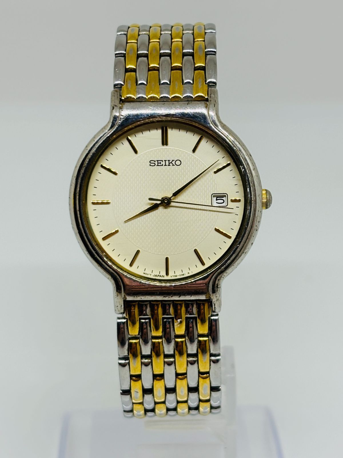 SEIKO】セイコー V732-0230｜ツートンカラー｜ゴールド×シルバー｜稼働 