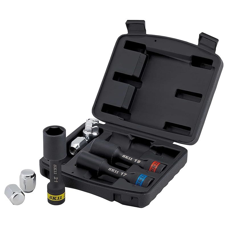 SK11(エスケー11) インパクトレンチ用 ホイールナットソケットセット 17・19・21mm 差込角 12.7mm (1/2インチ) SWS403P 1