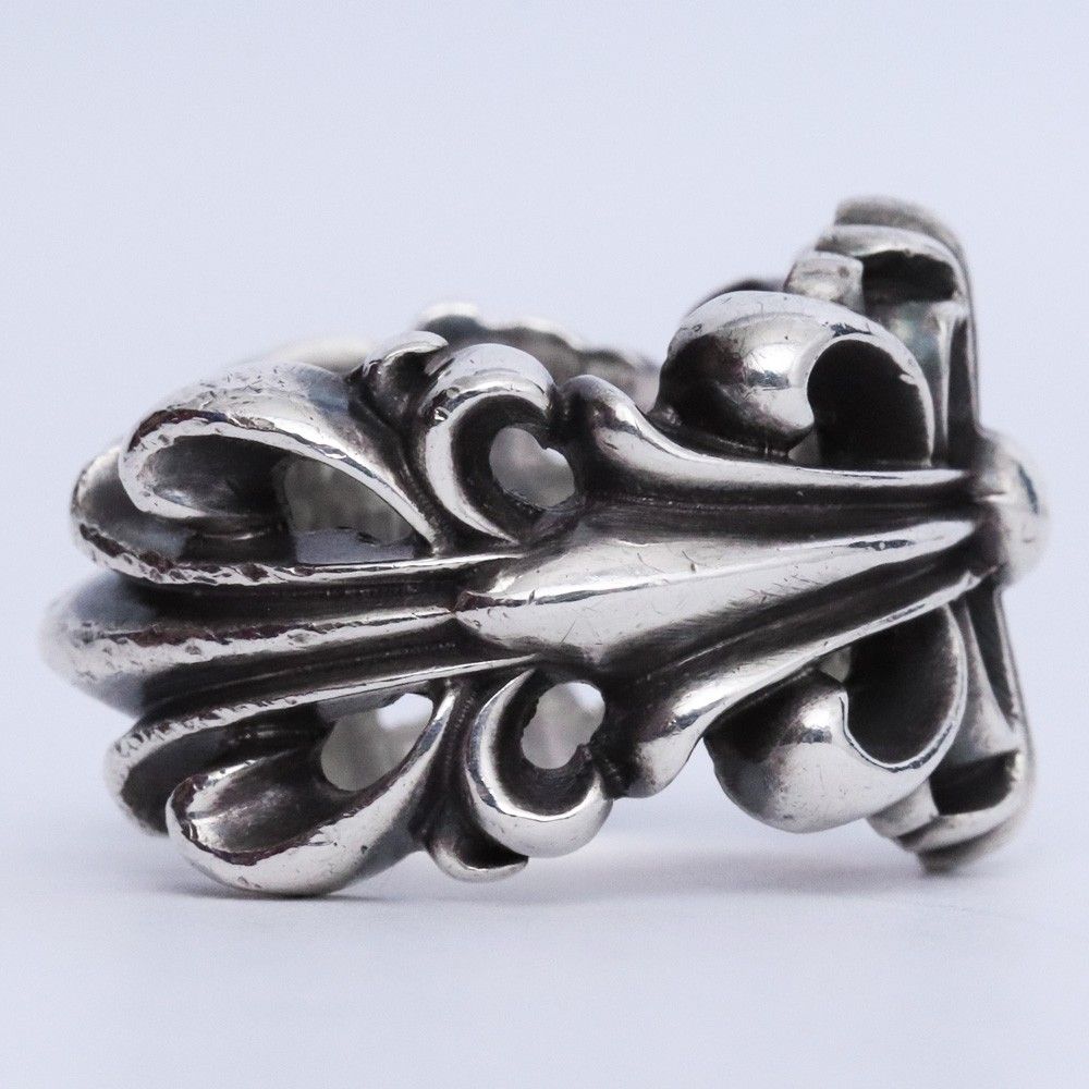 11号 CHROME HEARTS ダブルフローラルクロスリング シルバー - メルカリ