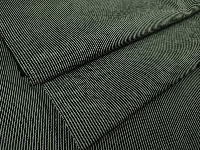 平和屋着物□極上 江戸小紋 お召地 万筋 黒×白 逸品 未使用