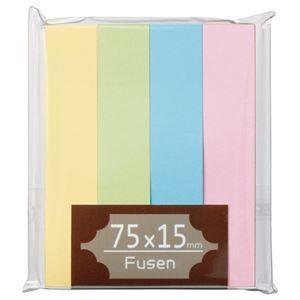 まとめ TANOSEE ふせん 75×15mm パステルアソート 1パック 4冊 ×20セット