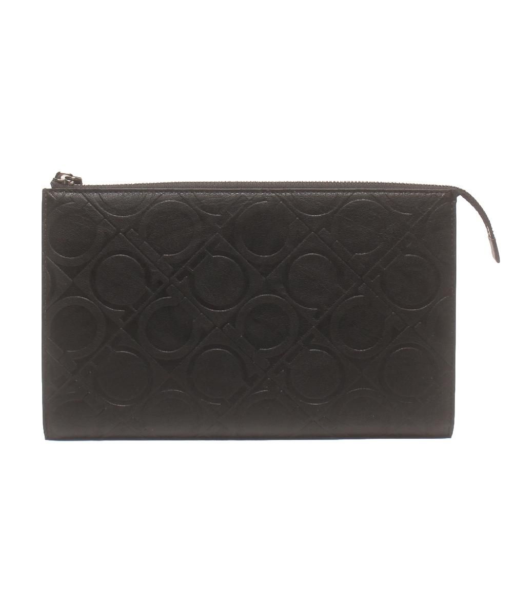 Salvatore Ferragamo クラッチバッグ レザー ブラック Salvatore