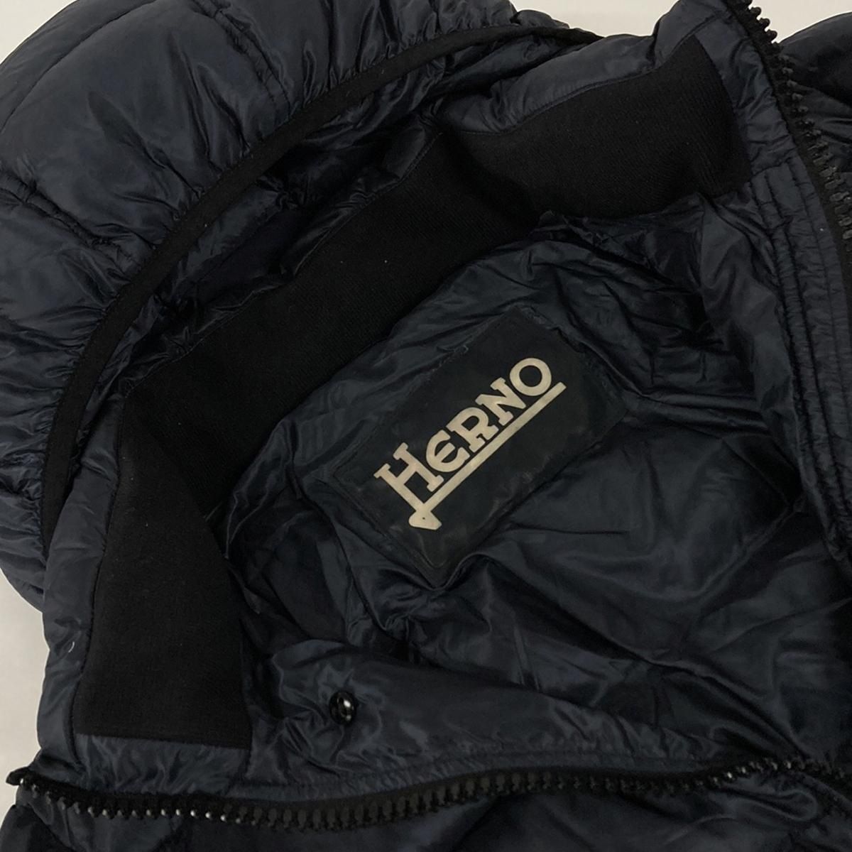 HERNO - HERNO(ヘルノ) ダウンジャケット サイズ48 XL レディース - ダークネイビー 長袖/冬/秋 HERNO(ヘルノ) ダウンジャケット サイズ48 XL レディース