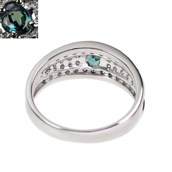 希少 Pt900 アレキサンドライト ダイヤモンド リング 0.32ct D0.22ct  