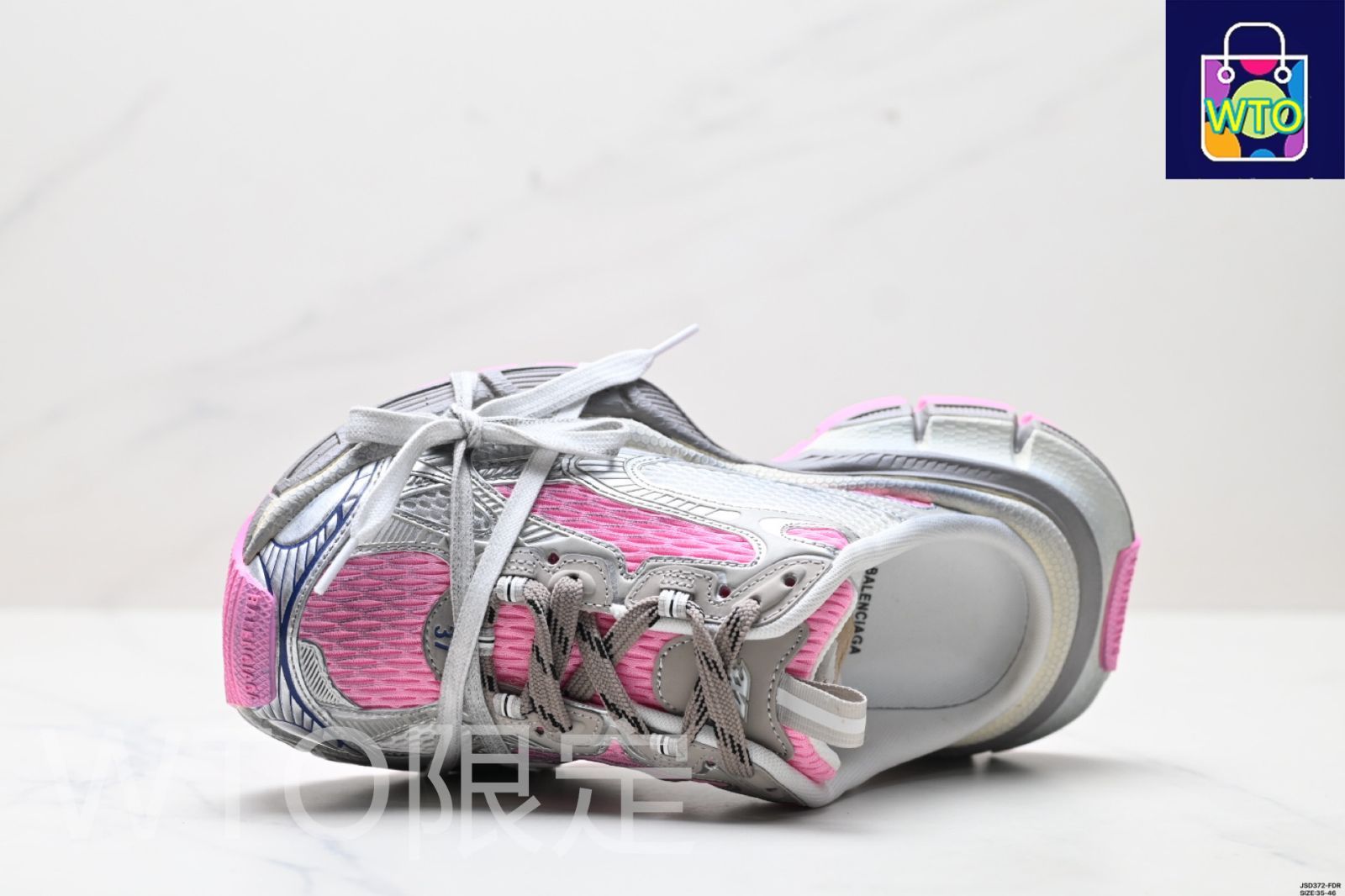 ＊BALENCIAGA＊ TEDDY MULE 関税/送料込 Balenciaga Track Mule Runners White Orange メンズ - 653814