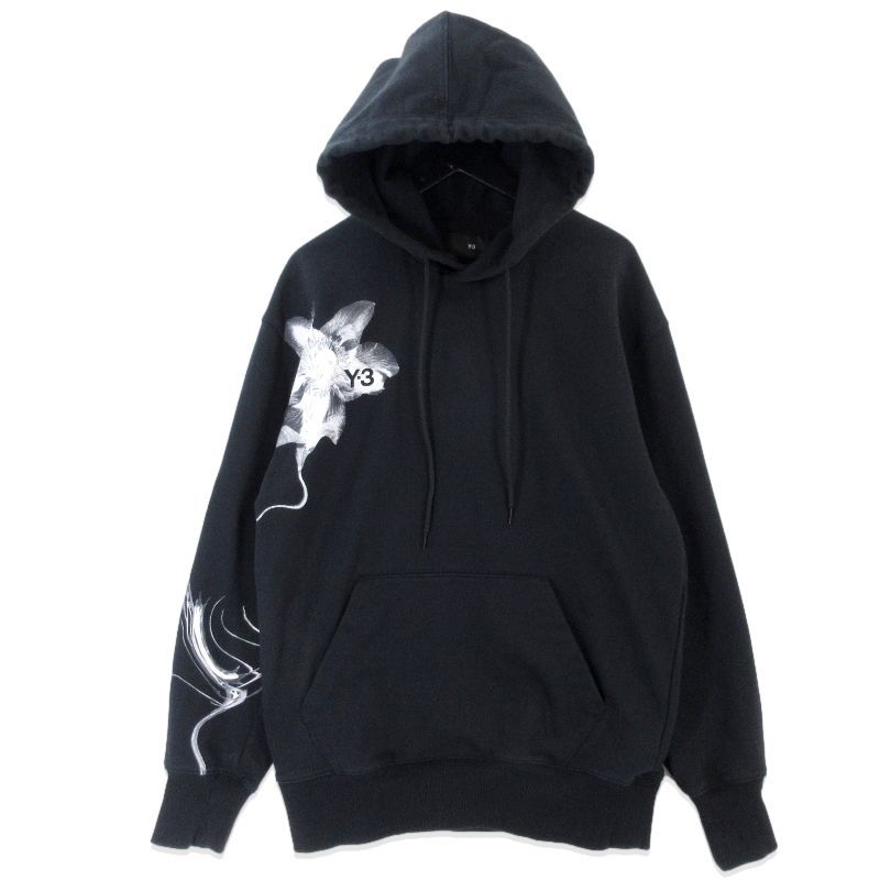 Y-3 ワイスリー GFX FT HOODIE IN4335 グラフィックフレンチテリーフーディー プルオーバーパーカー BLACK XS20019835