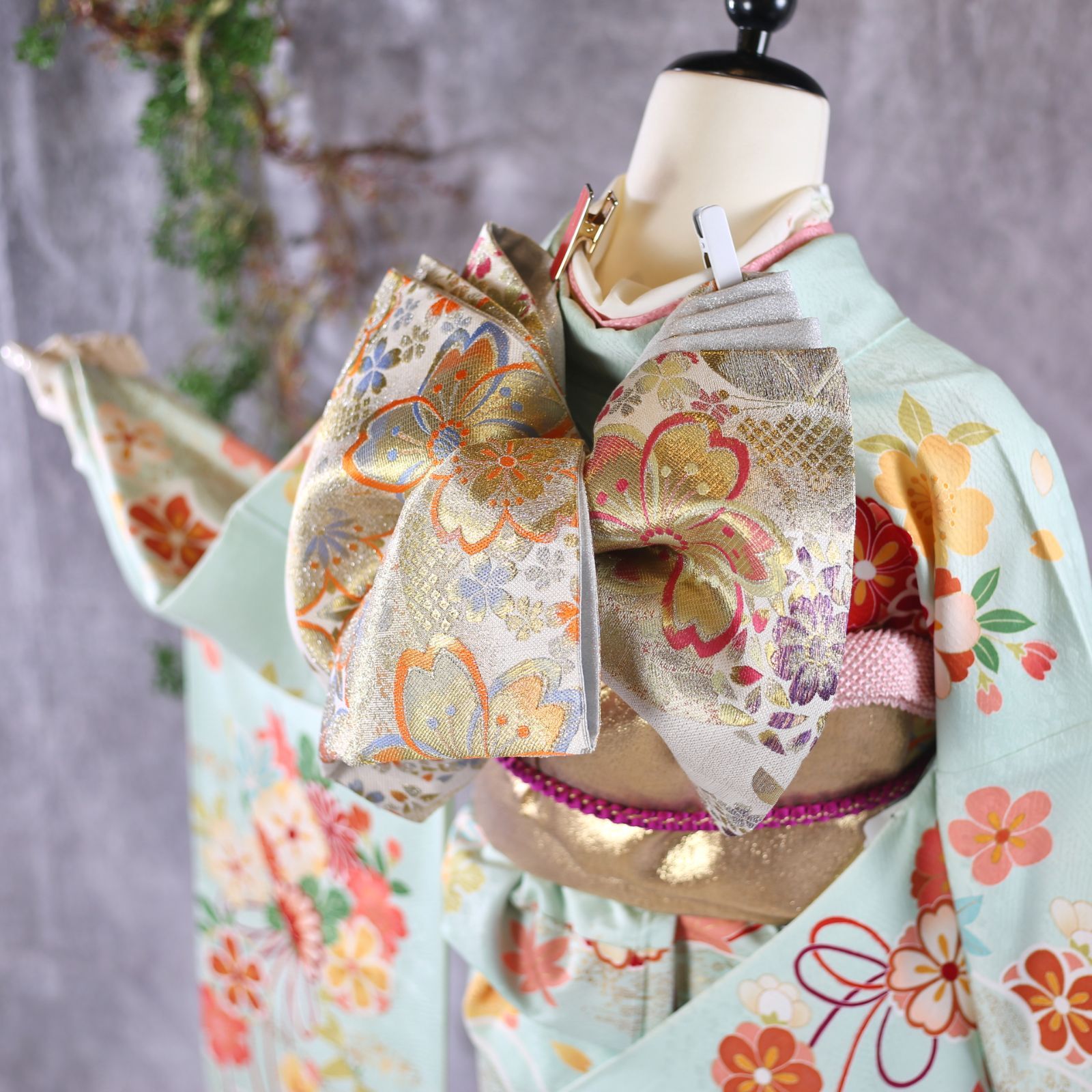振袖フルセット 振袖セット 振袖 Mサイズ 水色×古典 美品 成人式 着物 晴れ着 6点セット FN-504 仕立て付き 正絹古典柄振袖フルセット f-640 ターコイズブルー 露草色
