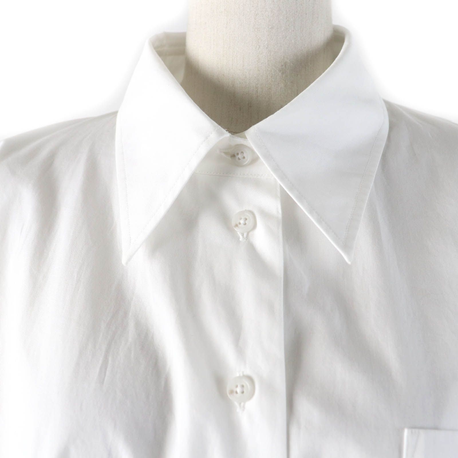 Ann Demeulemeester - 極美品☆ANN DEMEULEMEESTER アンドゥムルメステール 2401-W-SH08-FA028-001 コットンポプリン アシンメトリー 長袖シャツ ホワイト 42 イタリア製 レディース 極美品☆ANN DEMEULEMEESTER アンドゥムルメステール 2401-W