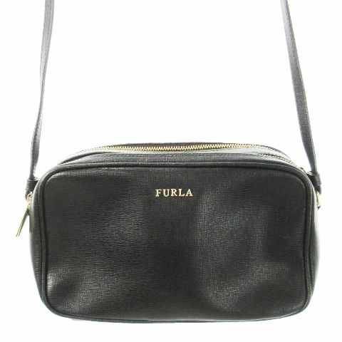 フルラ FURLA ショルダーバッグ レザー 革 ポシェット ロゴ 黒 ブラック CK23 GY18