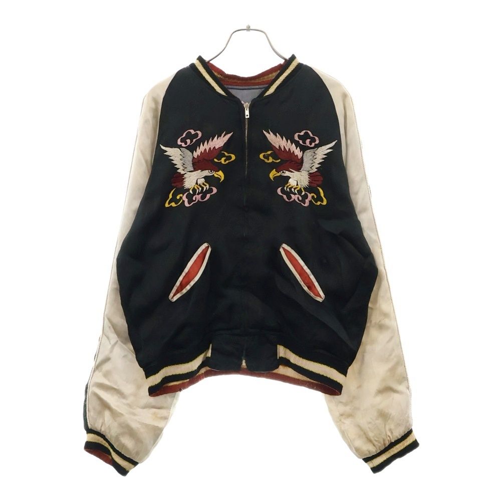 VINTAGE ヴィンテージ 50S JAPAN SOUVENIR JACKET 虎×鷹 ミツワジッパー スカジャン スーベニアジャケット ブラック