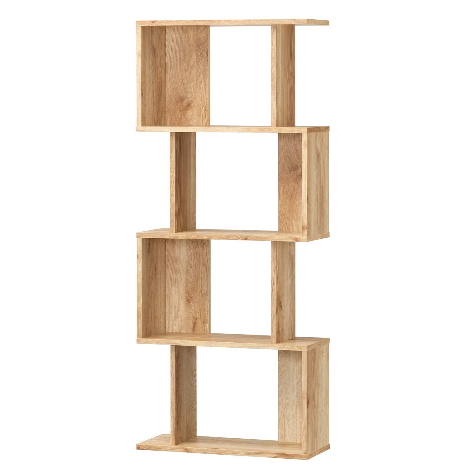 在庫処分 本棚 パーテーション 背面化粧済 横置きもできるおしゃれなジグザグラック ナチュラルブラウン 幅59.6 北欧カジュアル 高さ142.4 ビンテージスタイル 奥行23.4cm 明るいカフェを思わせるナチュラル VTL-1460NN 白井産業 ビエン