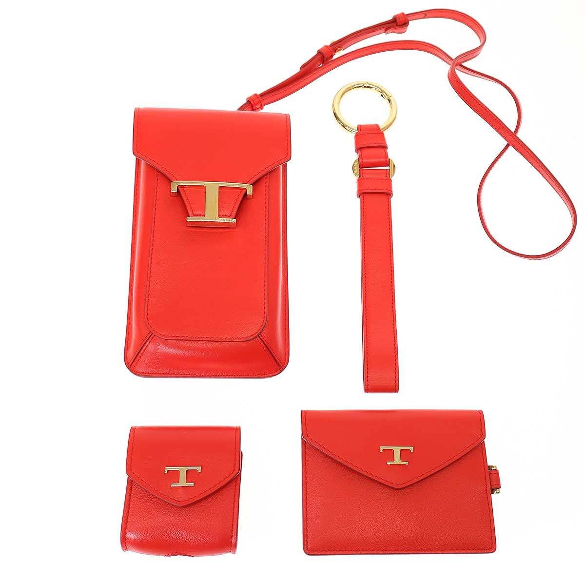 TOD'S T タイムレス スマートフォン バッグ TOD'S TOD'S トッズ「極美品」Tタイムレス レザー