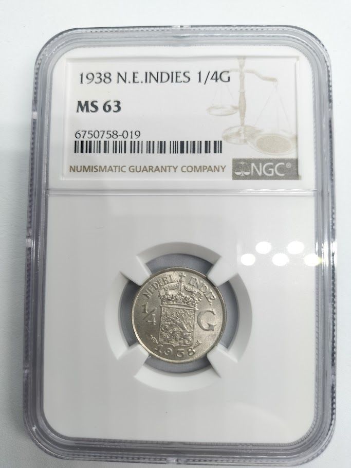 NGC MS63 1938 オランダ領インド 1/4G銀貨 NGC MS63 1938 オランダ領インド 1/4G銀貨 Yahoo!オークション