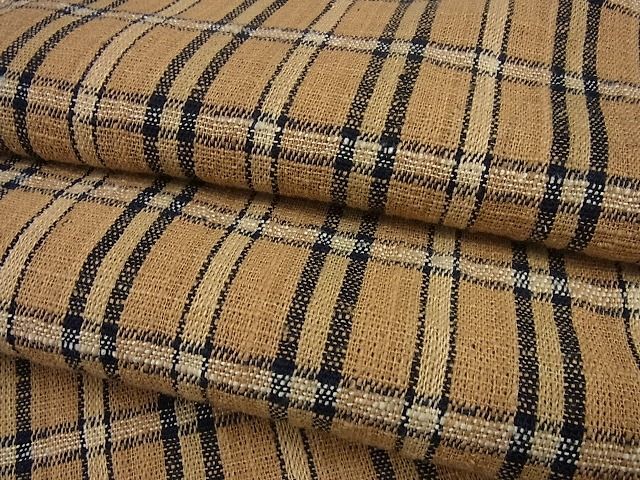 平和屋本店■極上　国指定無形文化財　丹波布　単衣　格子柄　逸品3s1980 平和屋本店□極上 国指定無形文化財 丹波布 単衣 格子柄 逸品3s1980の