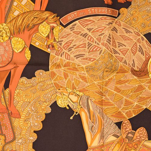 エルメス HERMES スカーフ カレ90 シルク ART des STEPPES ステップ