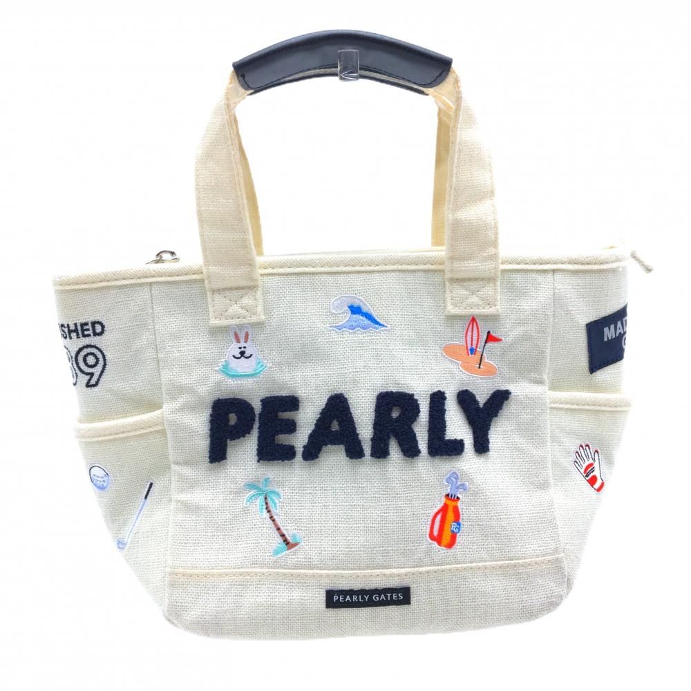 超 パーリーゲイツ カートバッグ 白×黒 SURF-TURF柄 FRゴルフ モデル PEARLY GATES