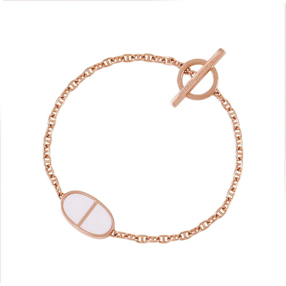 エルメス ブレスレット シェーヌダンクル ヴェルソ K18PGピンクゴールド|ホワイトセラミック サイズSH HERMES ジュエリー