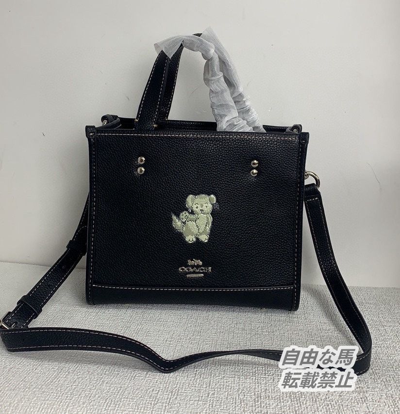 新品 COACH Happy Dog コーチ CD448 バッグ デンプシー トート22・ハッピー ドッグ 犬柄 ブラック - メルカリ