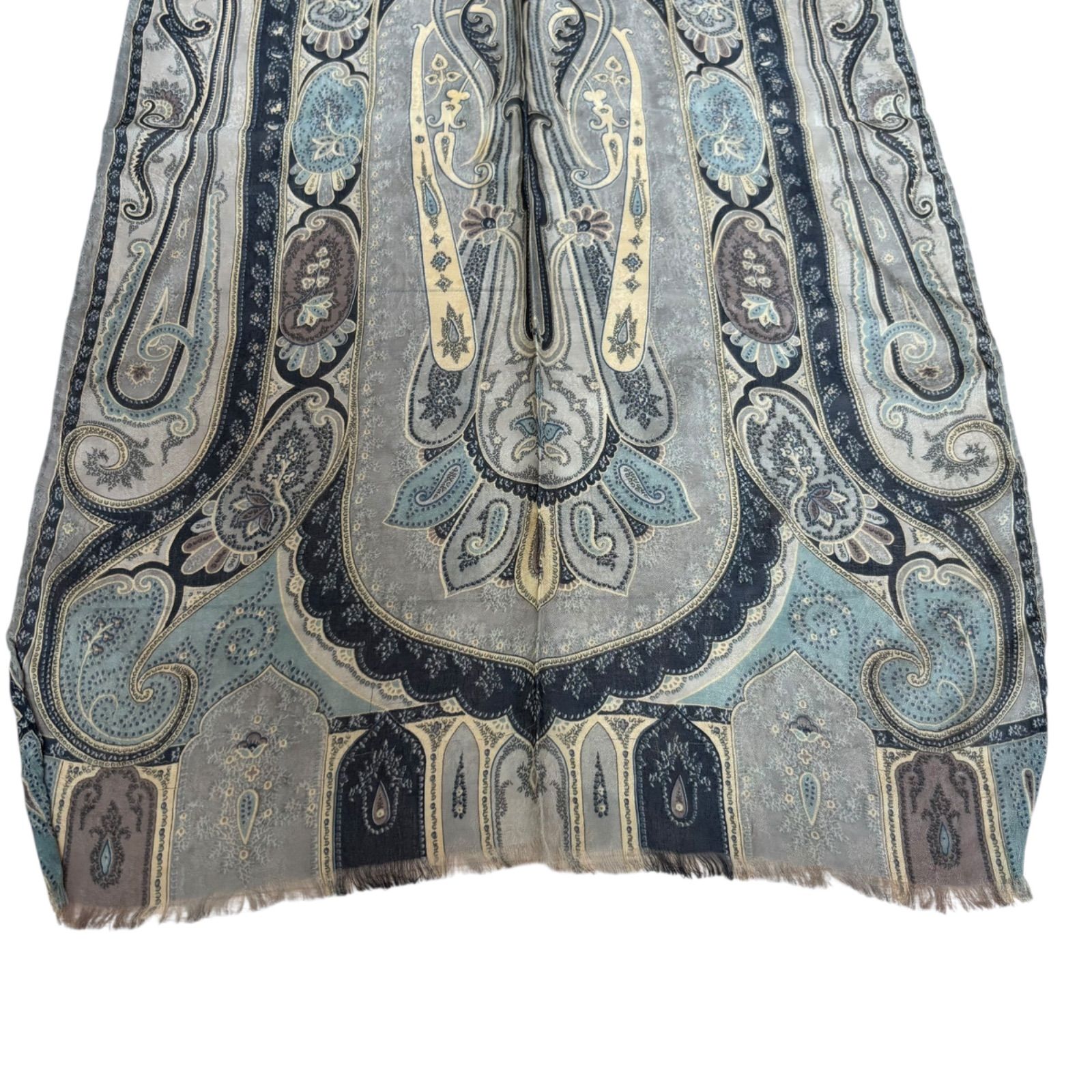 Z1388 ETRO エトロ ペイズリー柄シルクストール スカーフ