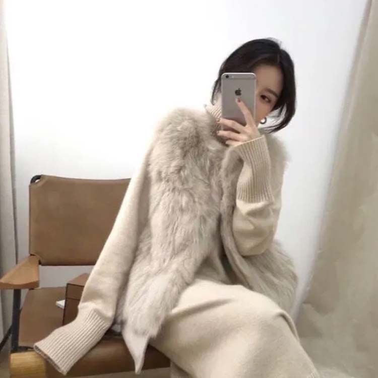 ノーカラー 春 トップス ファーベスト 前開き 着回し ふわふわ