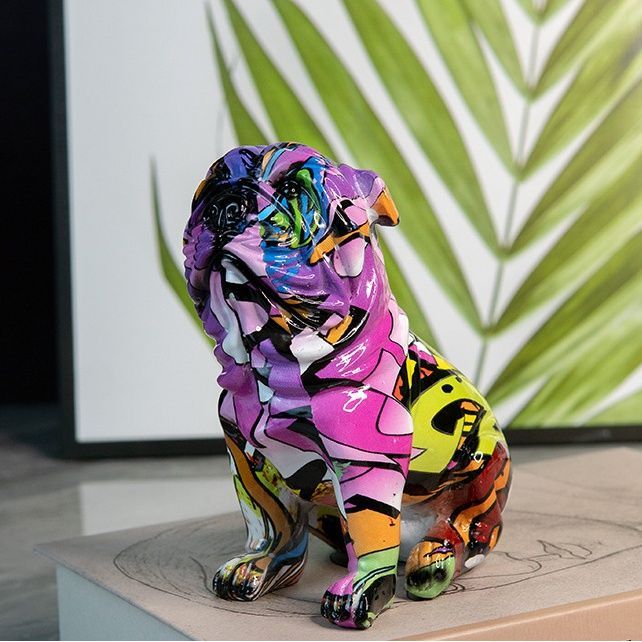 2cm ハンドメイド・手芸 グラフィティアート 犬のオブジェ 2体セット