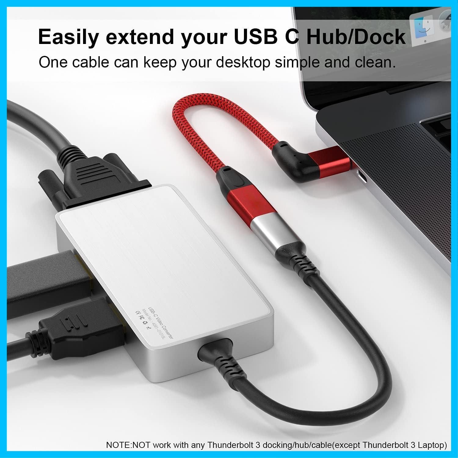 在庫処分】USB type C 延長ケーブル L字型0.2M,UseBean 直角90度 USB-C