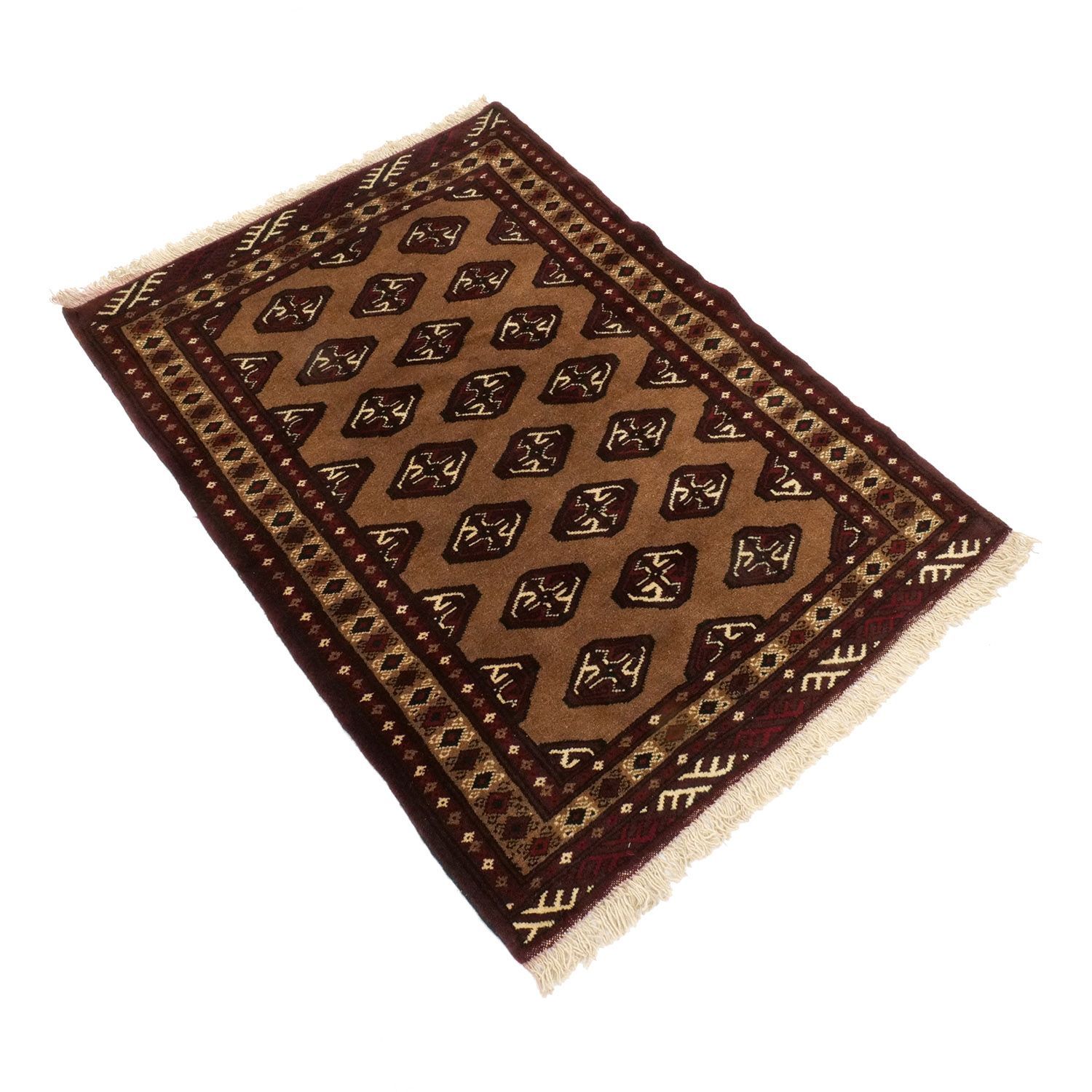 トルクメン 1990年代 1250×900mm テケギュル文様 ヴィンテージラグ専門