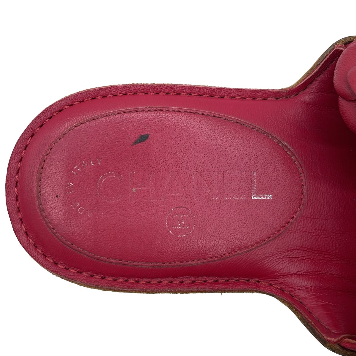 CHANEL シャネル カメリアデザイン サンダル レッド 37 - メルカリ
