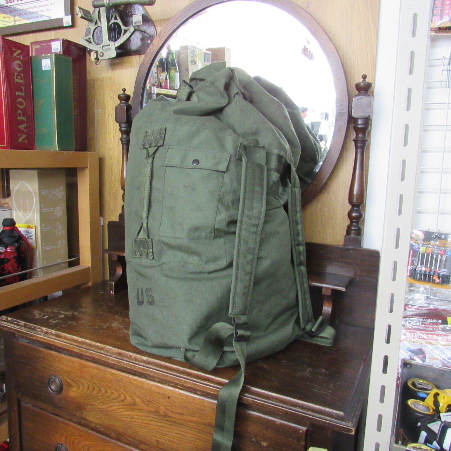 アメリカ軍放 ナイロンバッグ 大容量 ダッフルバッグ 約80L キャリングハンドル付き オリーブドラブ エキスパート藤沢辻堂店