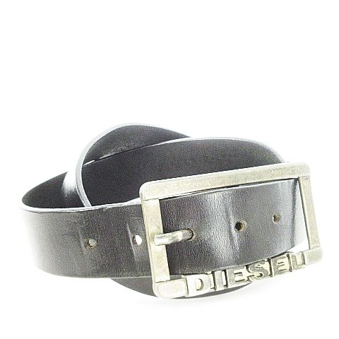 【美品】ディーゼルDIESEL レディース 5穴ベルト ディーゼル DIESEL ベルト レザー 革 牛革 ロゴバックル 5穴