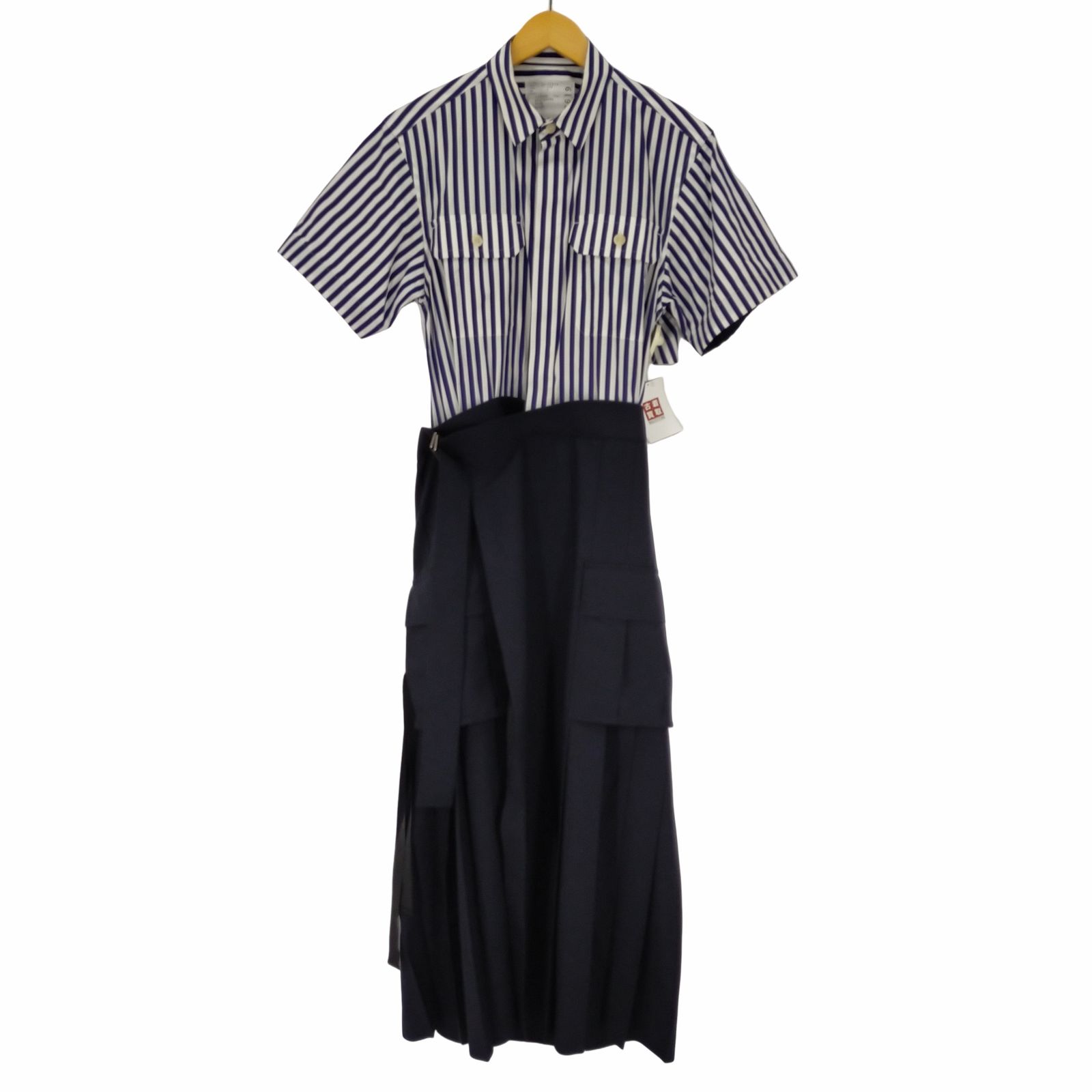 サカイ Sacai Thomas Mason Cotton Poplin x Suiting Dress サカイ Sacai Thomas Mason Cotton Poplin x Suiting Dress