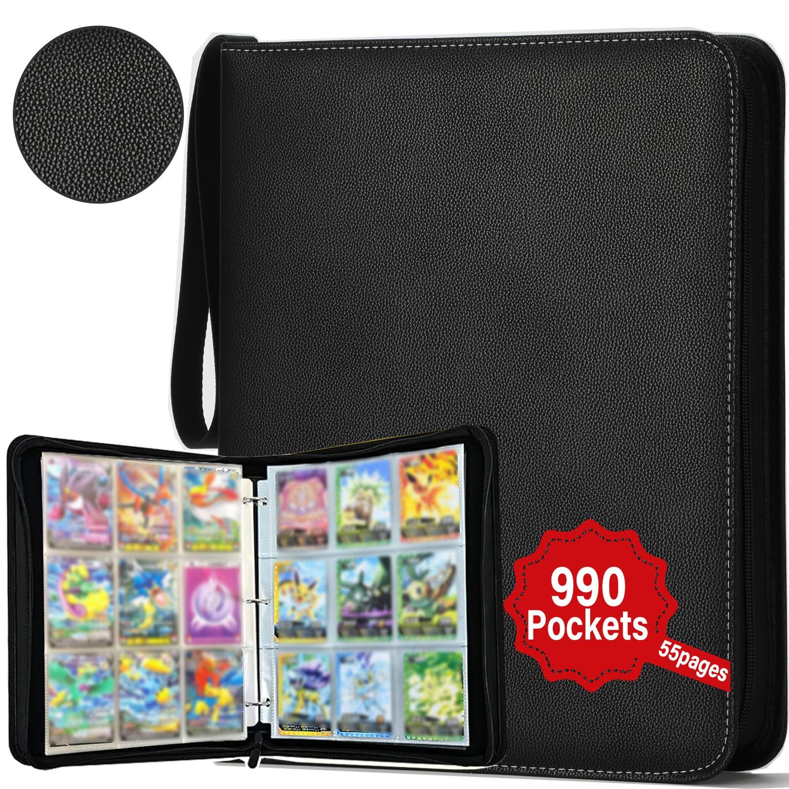 迅速発送】カードファイル9つのポケットに990枚のカードを収納可能、50