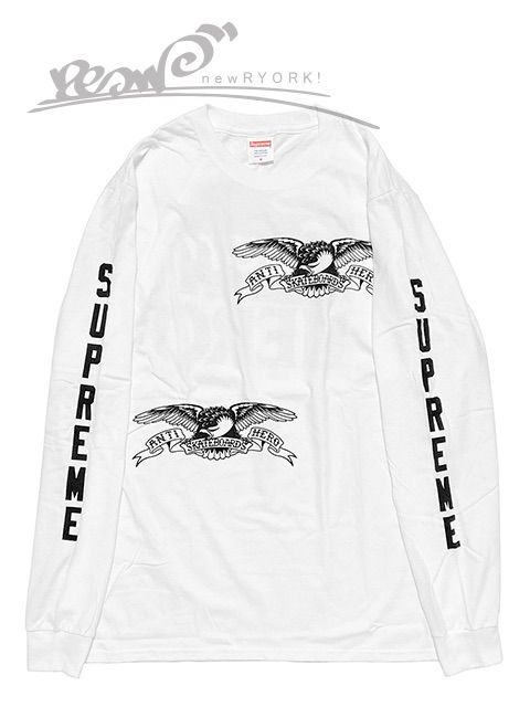 シュプリーム　supreme ANTIHERO ロンT 送料無料 メンズ ロングスリーブTシャツ ホワイト Supreme