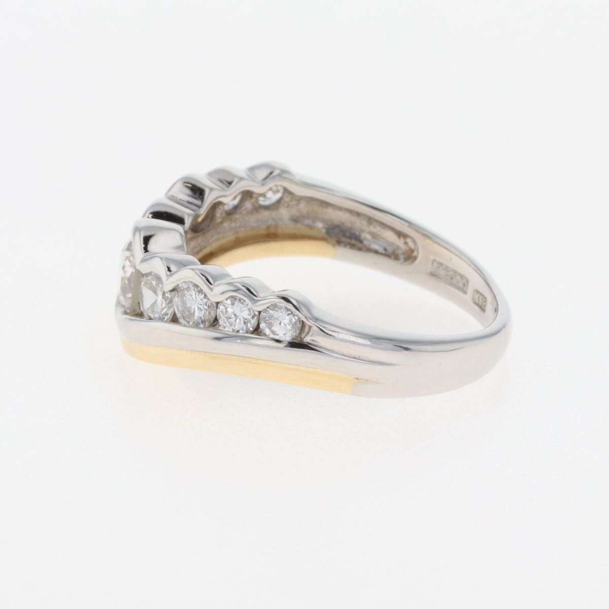 在庫一掃】 メレダイヤ デザインリング プラチナ YG イエローゴールド  